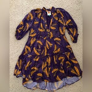 Purple and Yellow Patterned Dress